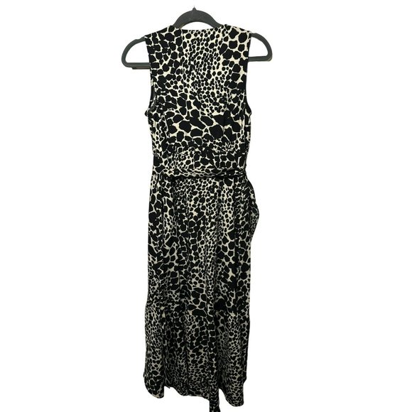 NWT Who What Wear Women's Animal Print Black Sleeveless Ruffle Trim Dress SZ XS - Picture 5 of 7
